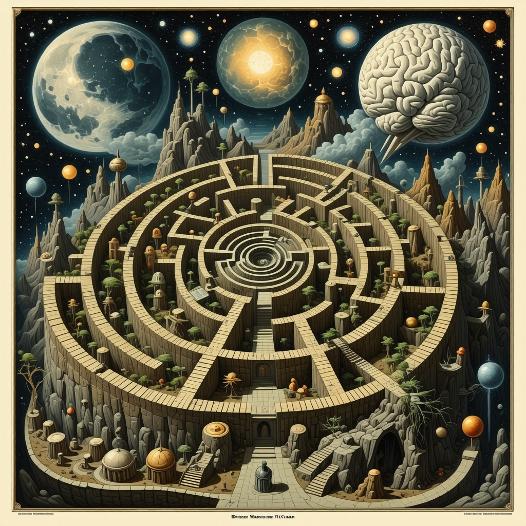 Dream labyrinth with cultural and neural symbolism