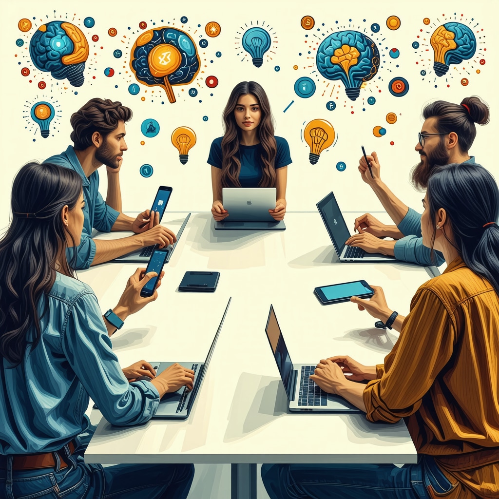 Digital Dialogue Bridging Superstition and Science Virtual community discussing superstition and science with symbolic imagery