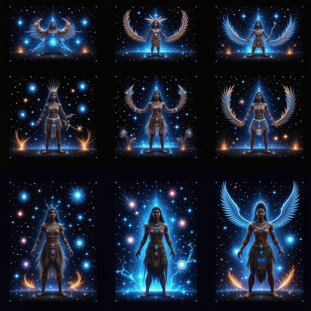 Digital interface blending traditional Hispanic American folklore motifs with augmented reality and holographic displays representing ethical preservation