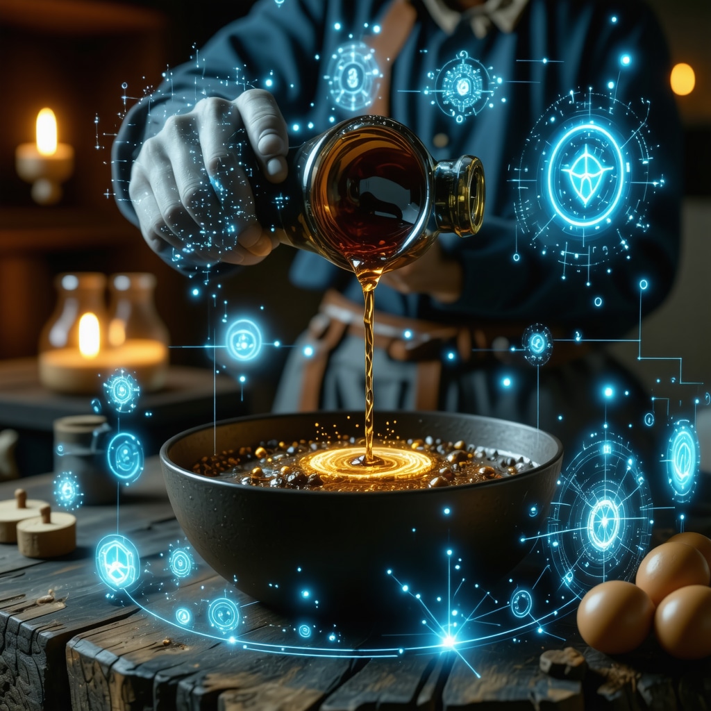 Virtual lead pouring ritual using augmented reality displaying traditional German symbols on a digital device