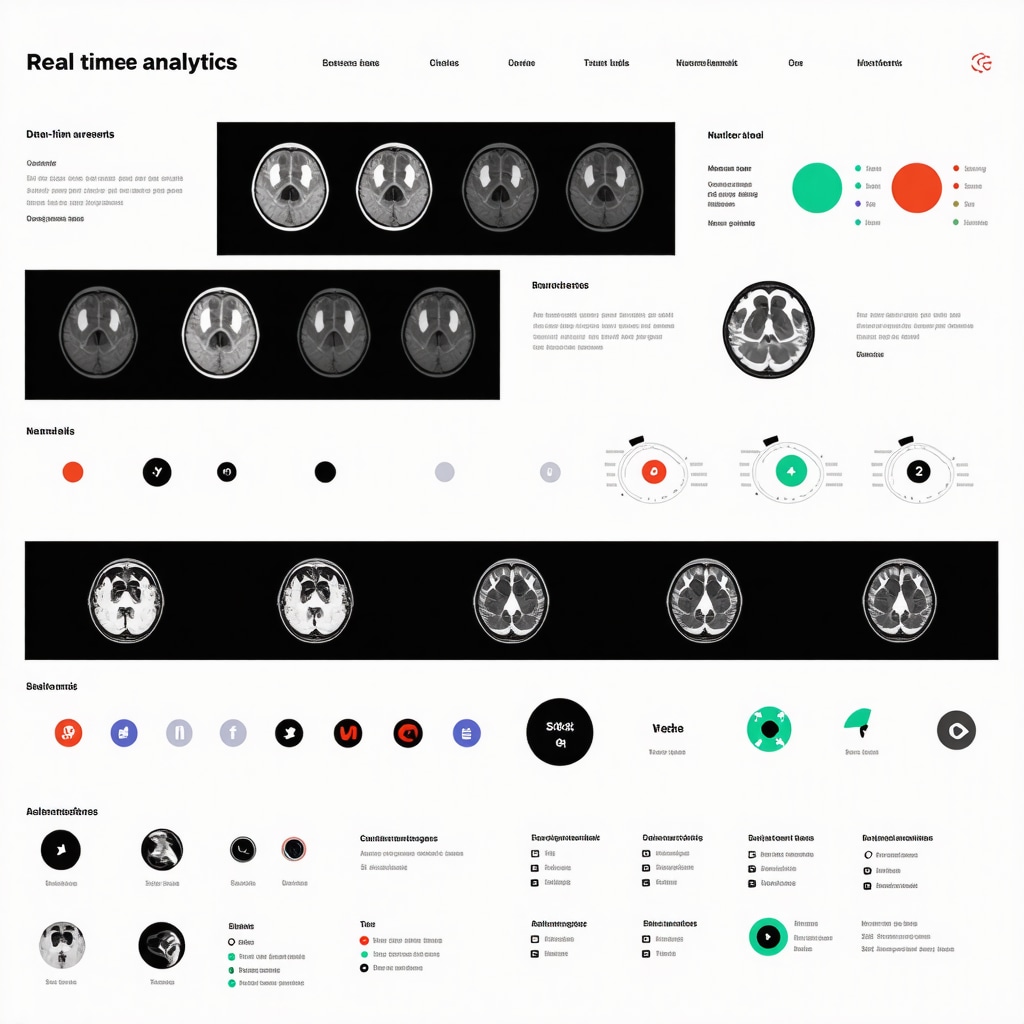 Dynamic Symbolic Marketing Dashboard with Neuroimaging Insights Digital dashboard showing dynamic symbolic marketing data and neuroimaging brain activity