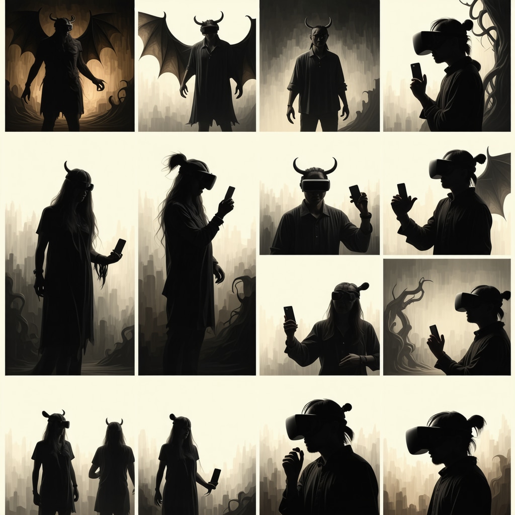 Collage showing traditional Filipino mythical creatures alongside modern digital storytelling devices