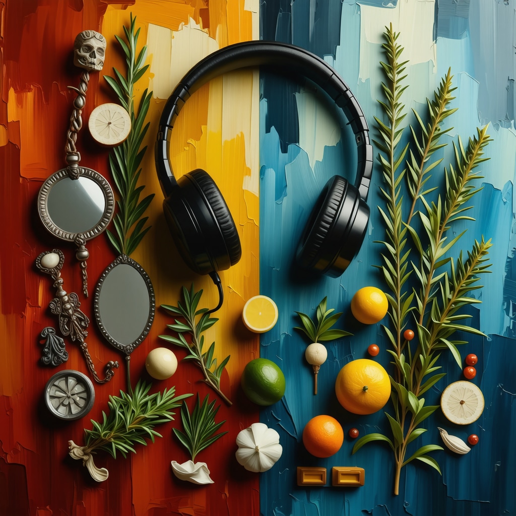 Collage showing traditional Cuban ritual items alongside modern digital symbols representing the integration of ancestral agüeros with contemporary practices