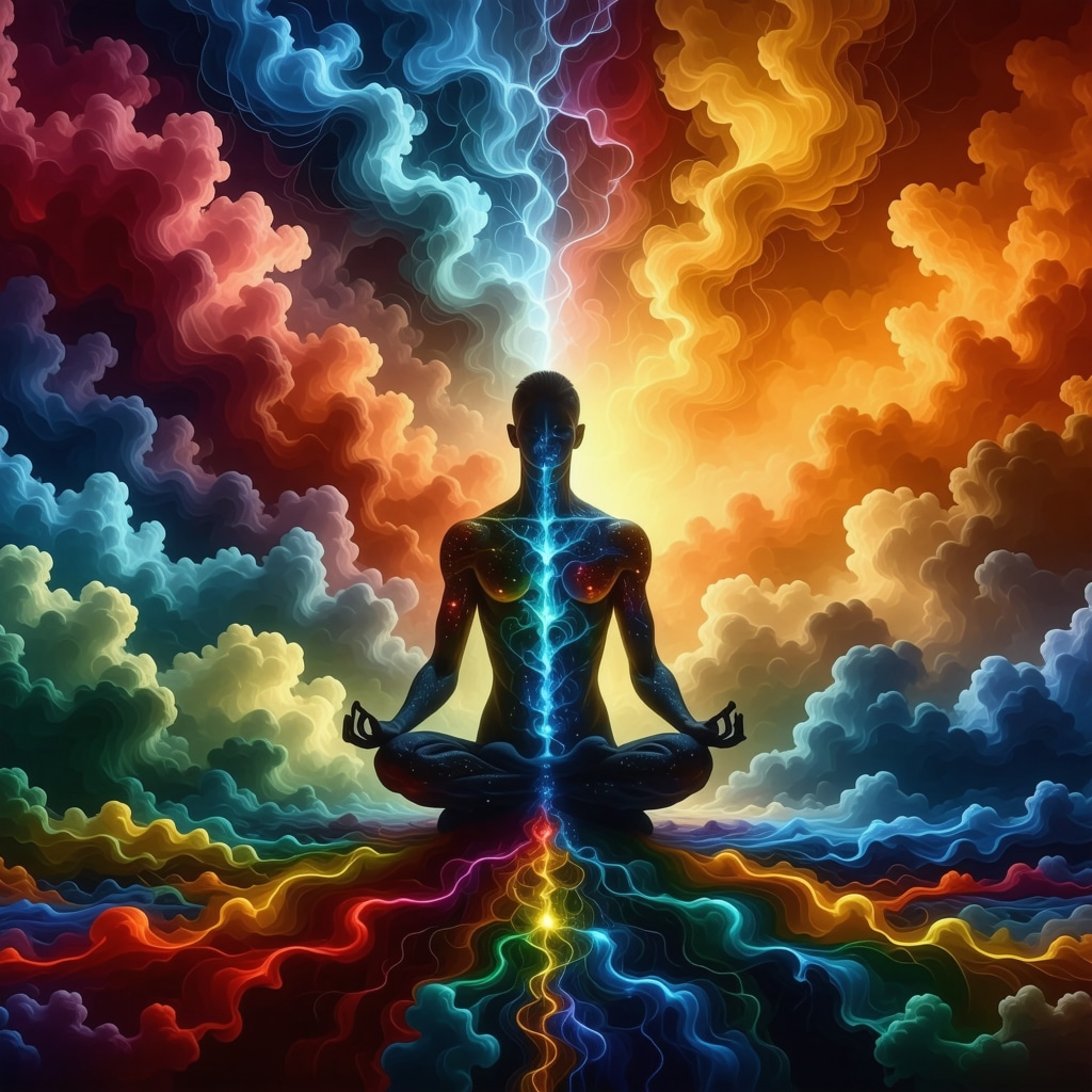 Digital art showing mythological threads intertwined with neural networks representing myth and neuroscience fusion