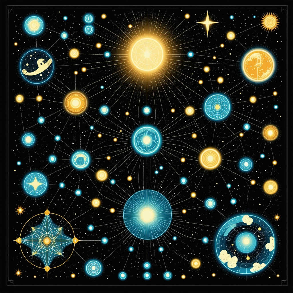 Digital neural network visualization illustrating connections between dream symbols and consciousness exploration