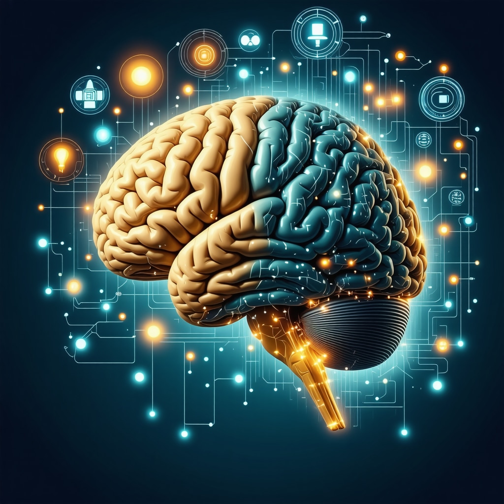 Ilustración de cerebro humano destacando áreas relacionadas con miedo y análisis digital de leyendas urbanas