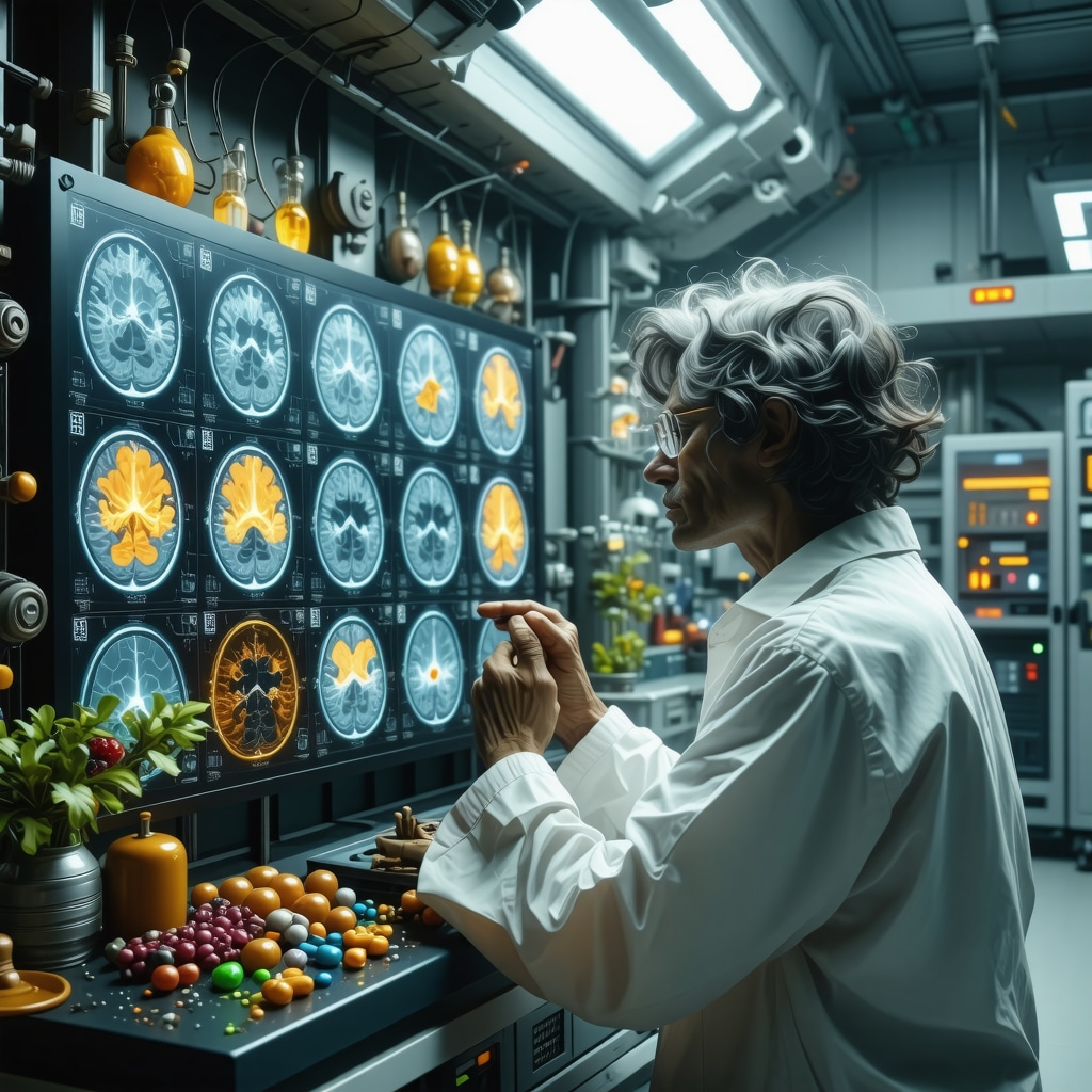 Brain scans highlighting areas activated by superstition rituals with symbolic lucky charms