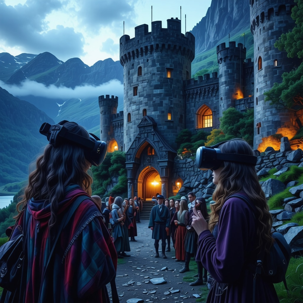 Digital augmented reality experience of Scottish folklore at a castle