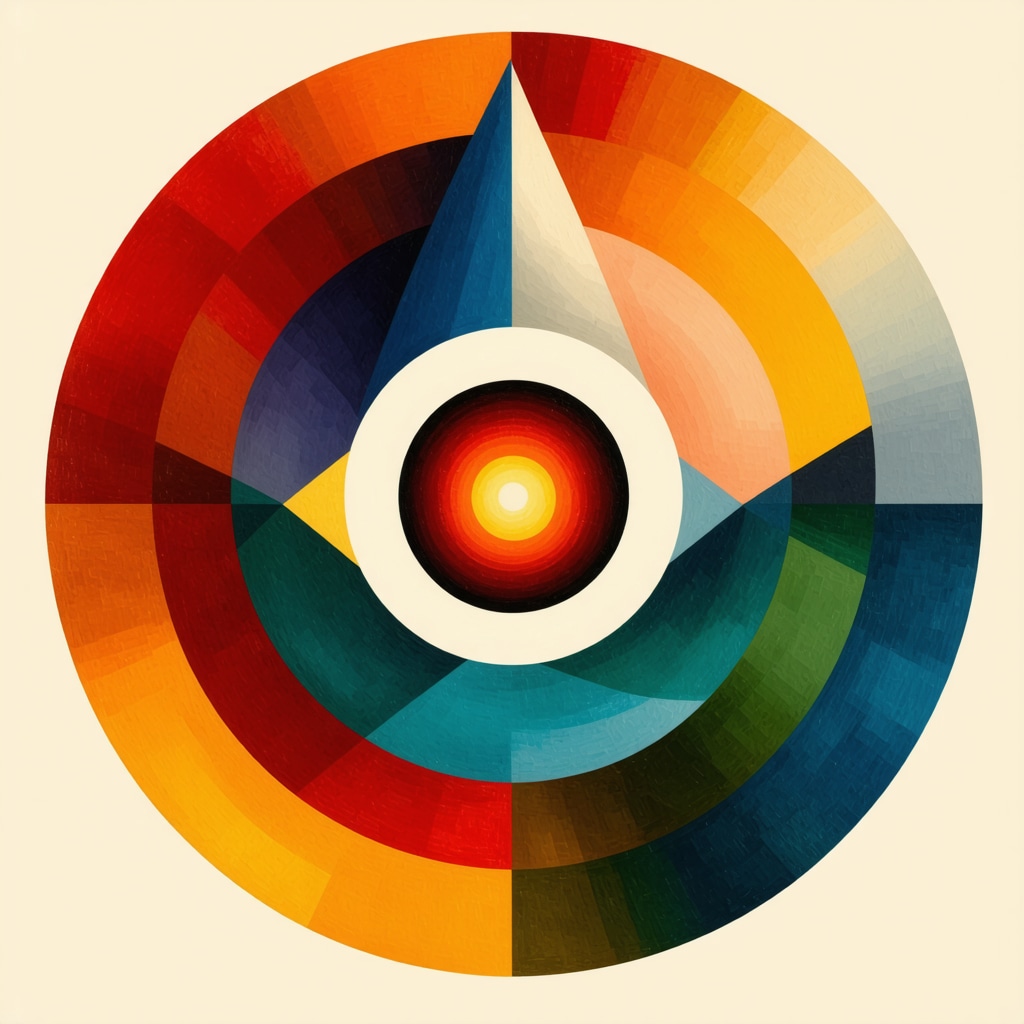 Artistic composition of circles, triangles, and squares representing symbolic energy and spirituality