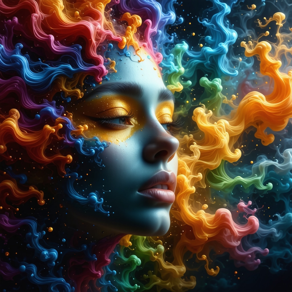 Colorful abstract illustration showing overlapping sensory experiences representing synesthesia and the power of color to attract luck