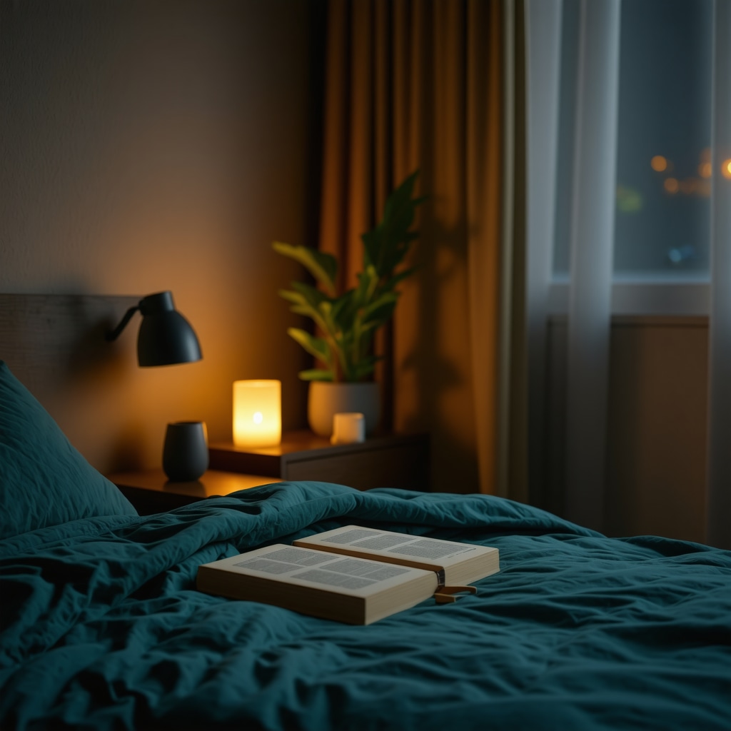 Bedroom scene with ritual objects, dream journal, and soft glowing light representing intuition and spiritual connection