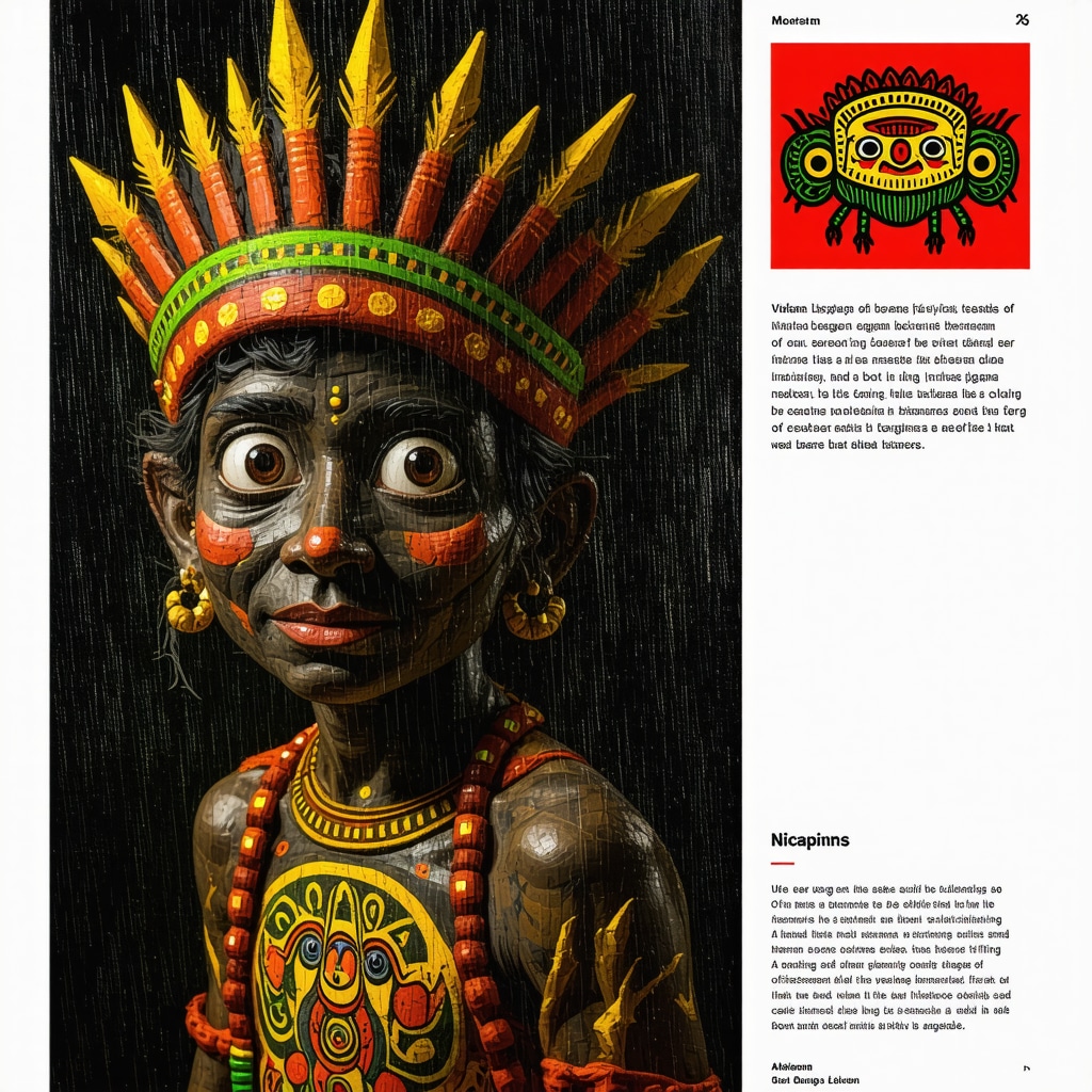 Interface of a digital archive combining traditional Nicaraguan cultural motifs with modern technology