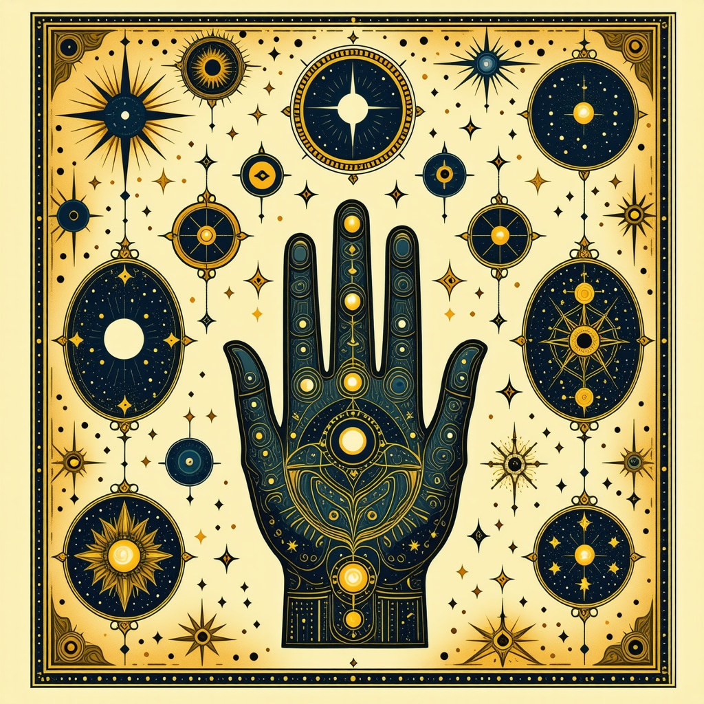 Modern digital display featuring Hamsa and Mezuzá symbols merged with contemporary design elements