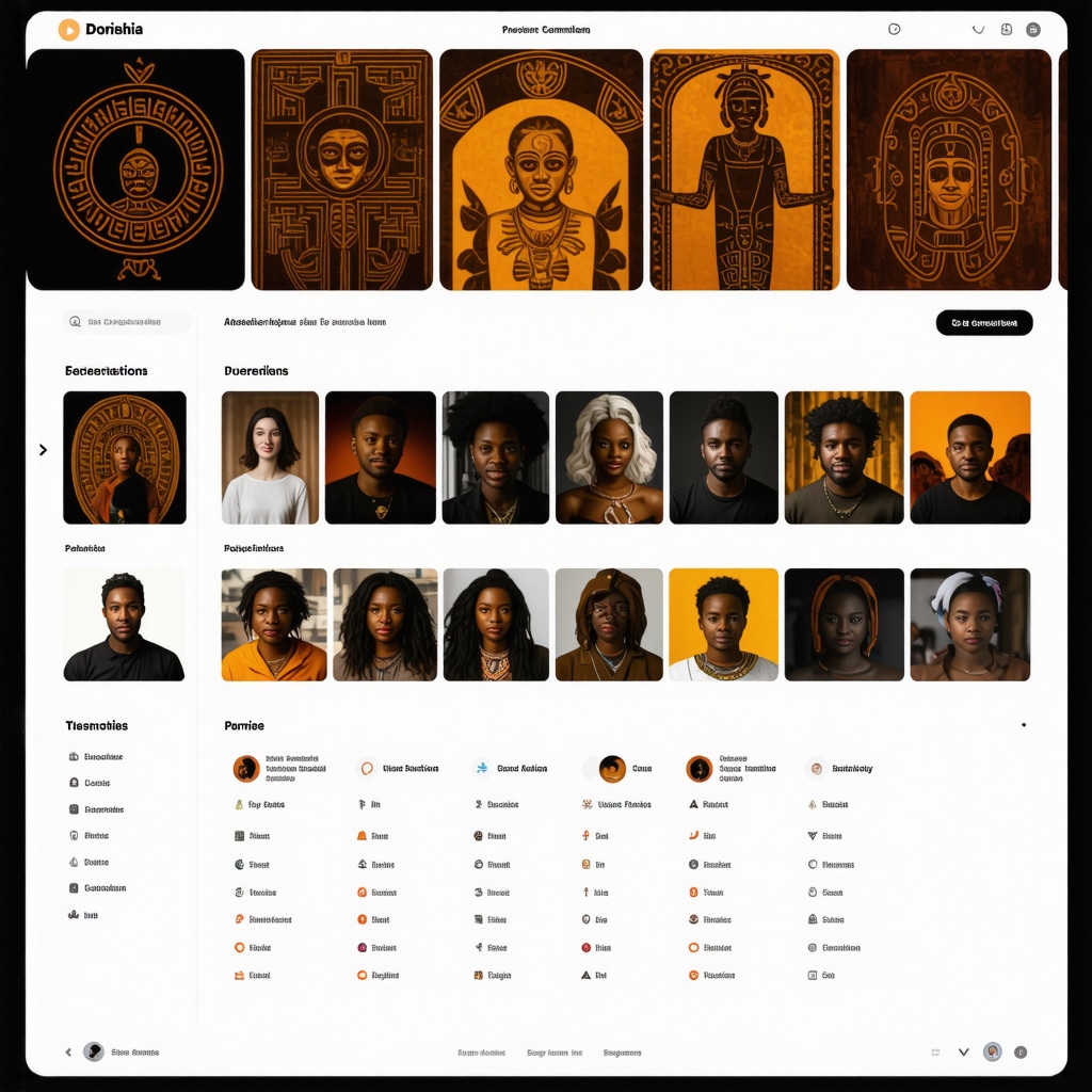 Illustration of a collaborative digital platform combining AI analysis and community input for preserving Dominican superstitions