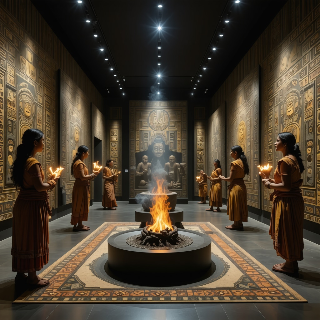 Interacción digital con elementos culturales salvadoreños en una exhibición moderna