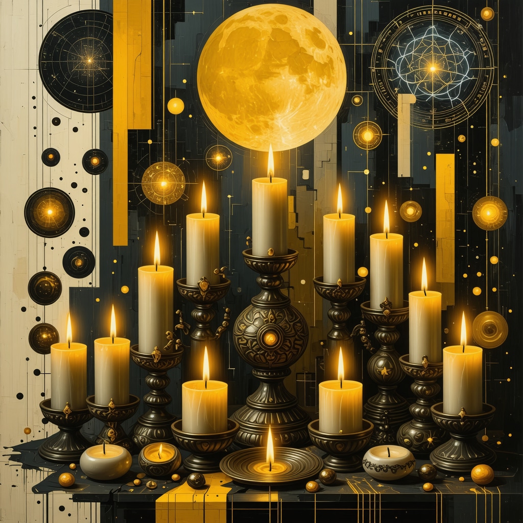 Collage digital que representa la integración de símbolos supersticiosos tradicionales filipinos con elementos tecnológicos modernos