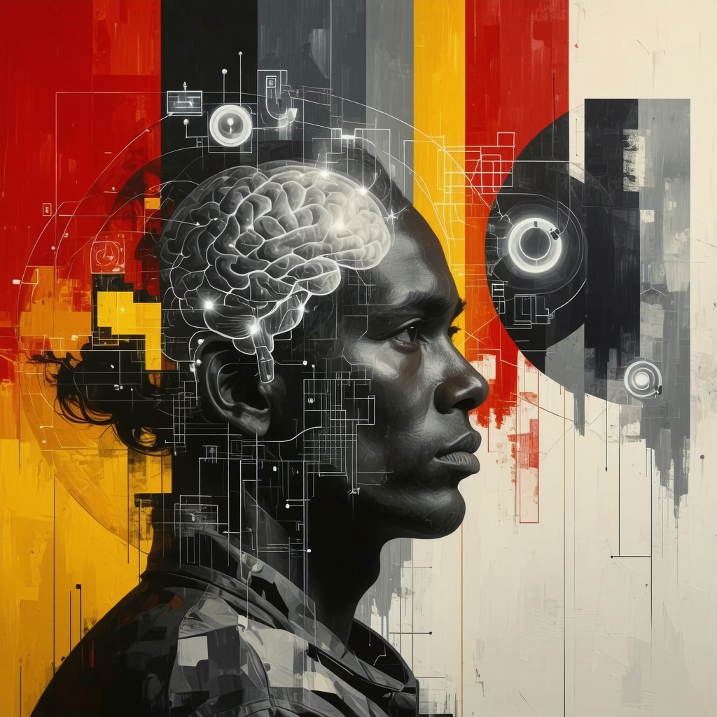 Visual representation of Ecuadorian superstitions intersecting with neuroscience and digital platforms