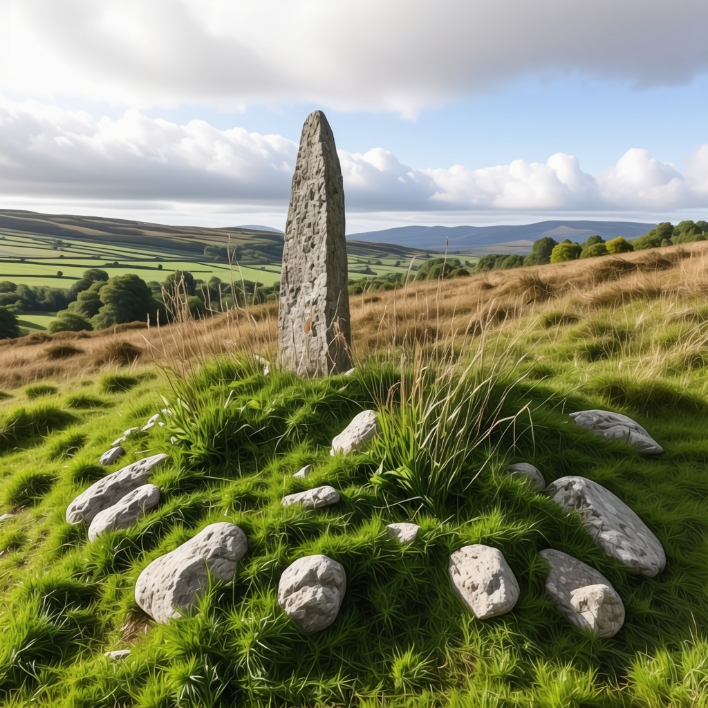 Ancient stones and sacred plants in Irish countryside representing spiritual protection rituals