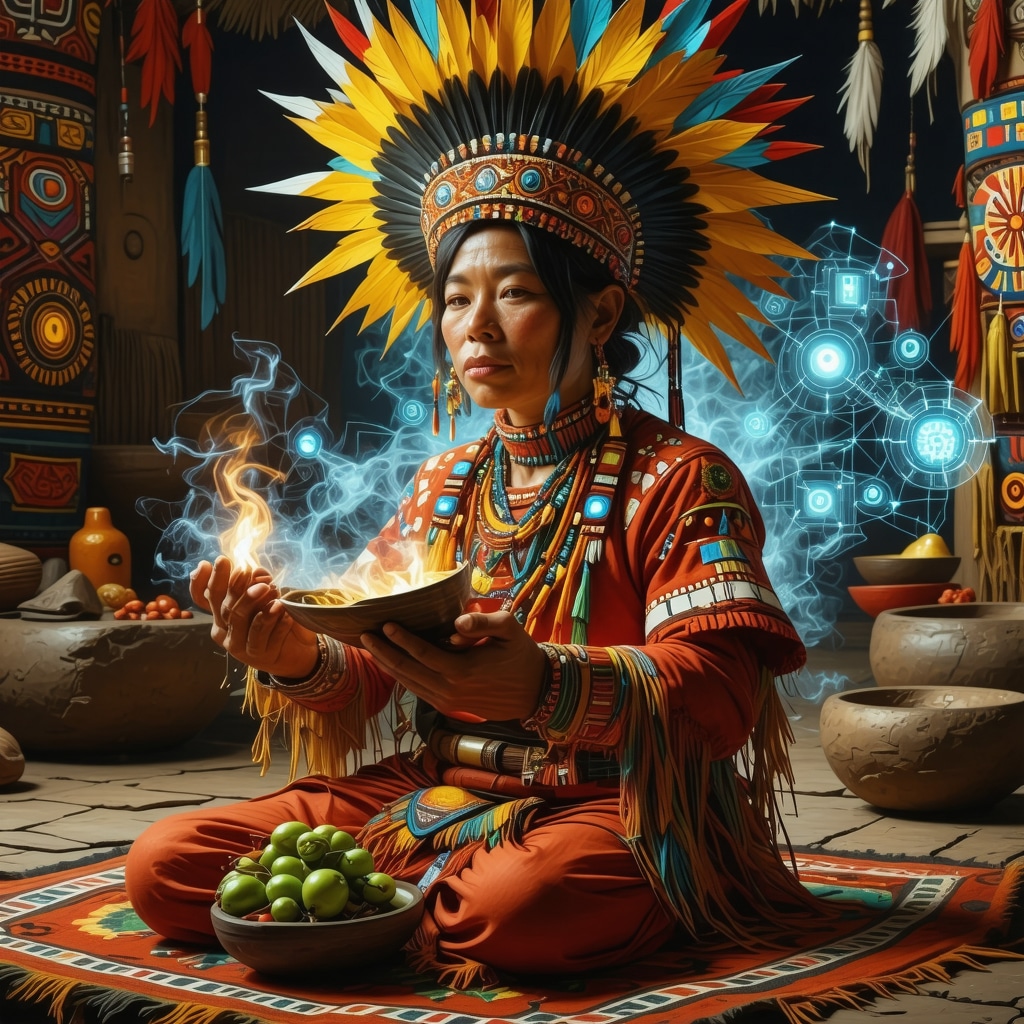 Digital representation of Bolivian ch'alla ritual with augmented reality overlays