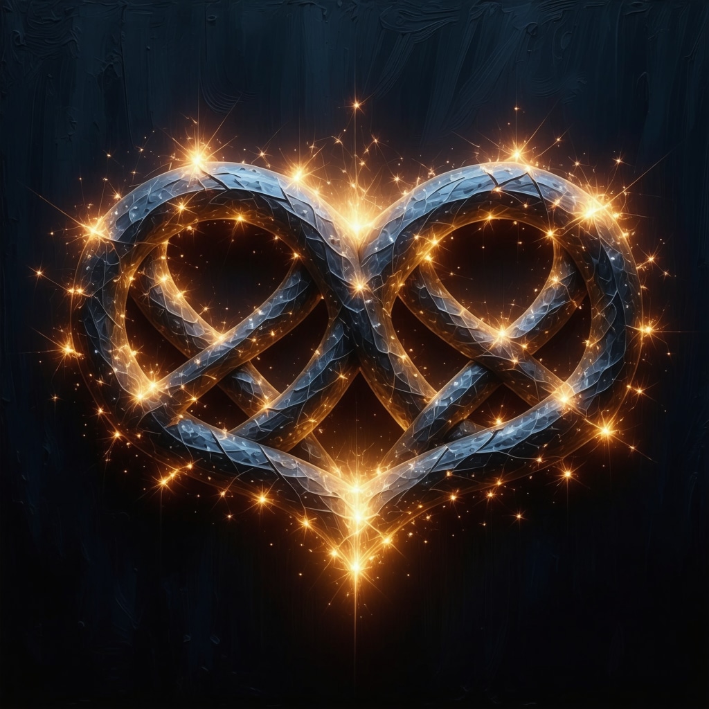Intertwined Celtic knots and infinity symbols representing eternal love
