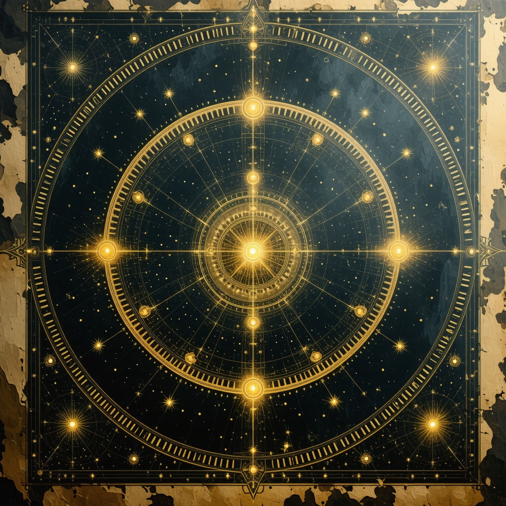 A collection of symbols and ritual objects representing ancestral traditions