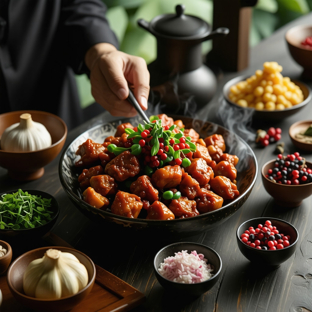 Colorful traditional food ingredients used in prosperity rituals