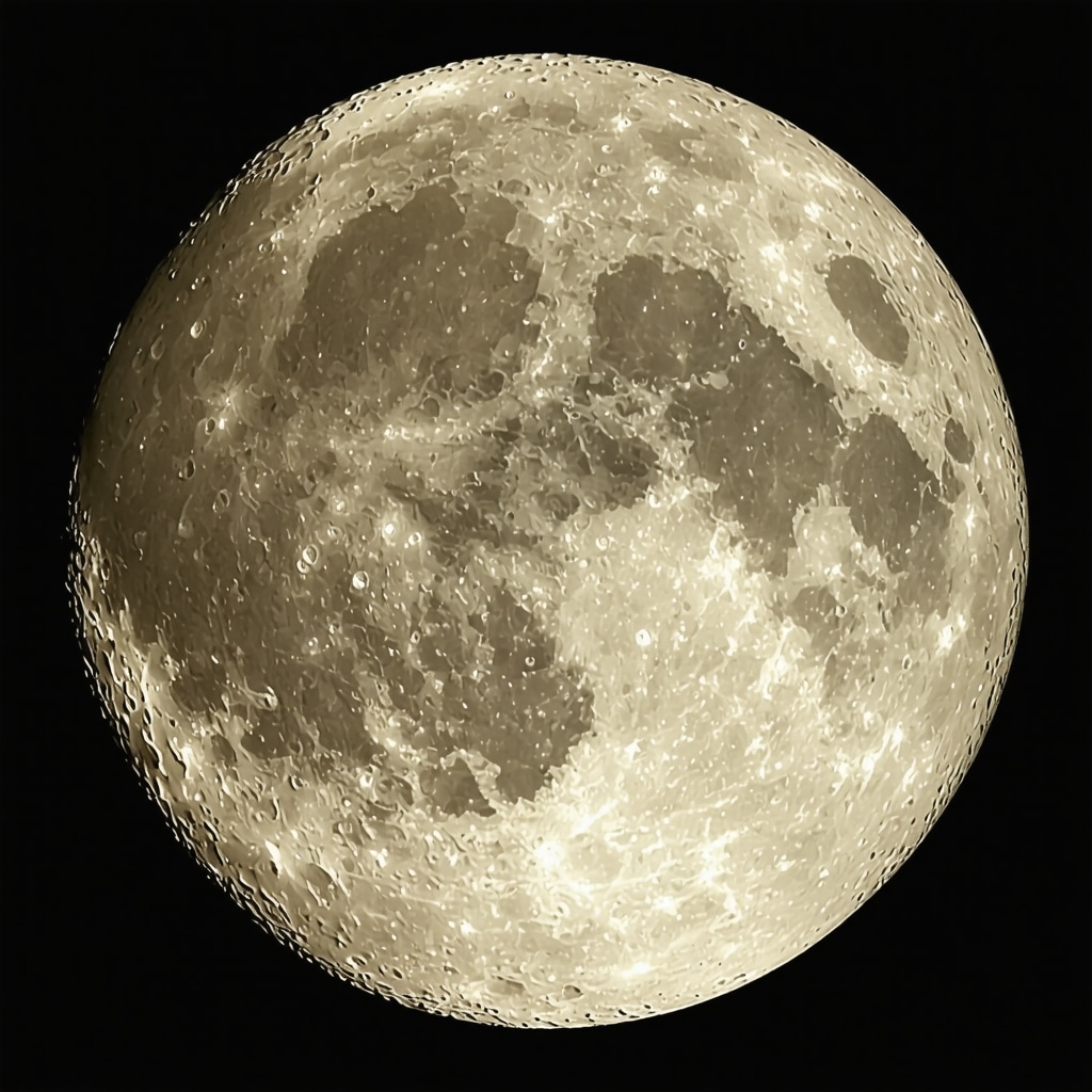 Mystical moon with complex patterns and shadows, ideal for representing lunar signs in rituals