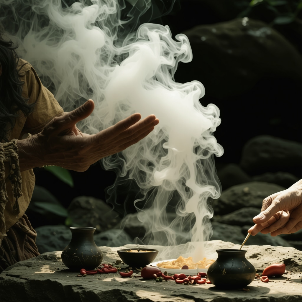 Practica espiritual con ritual de aire en un entorno natural