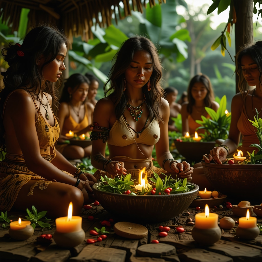 Comunidad nicaragüense realizando un baño de florecimiento combinando ritual ancestral y mindfulness moderno en un ambiente natural