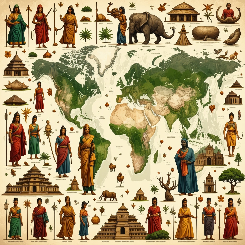 Símbolos Culturales que Representan la Identidad de Diversas Naciones