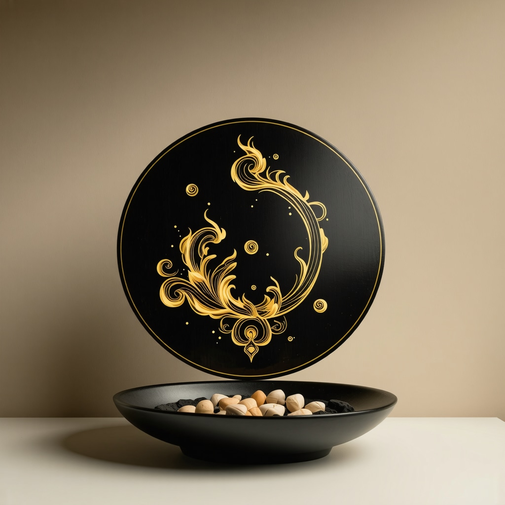 Símbolos igneos tradicionales japoneses en ritual de prosperidad