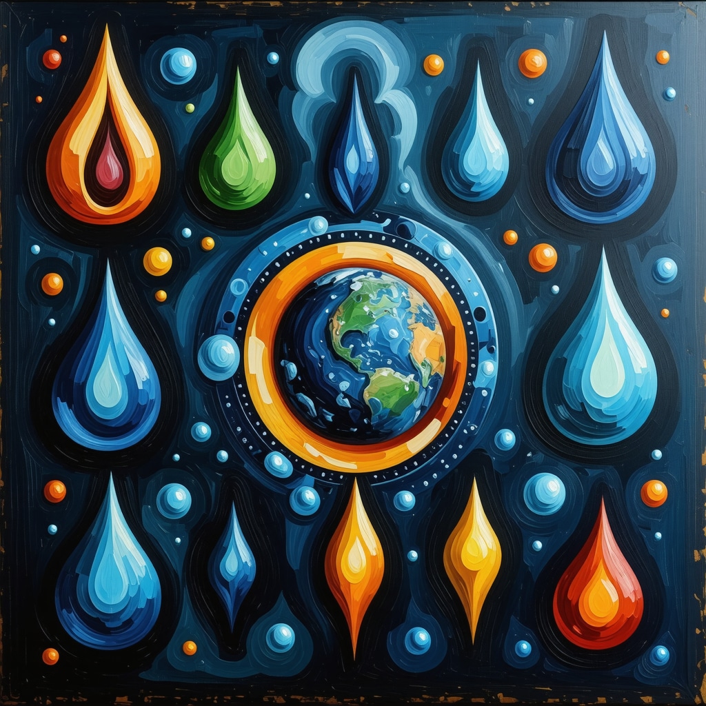 Representación artística de los símbolos de los elementos en la cultura paraguaya