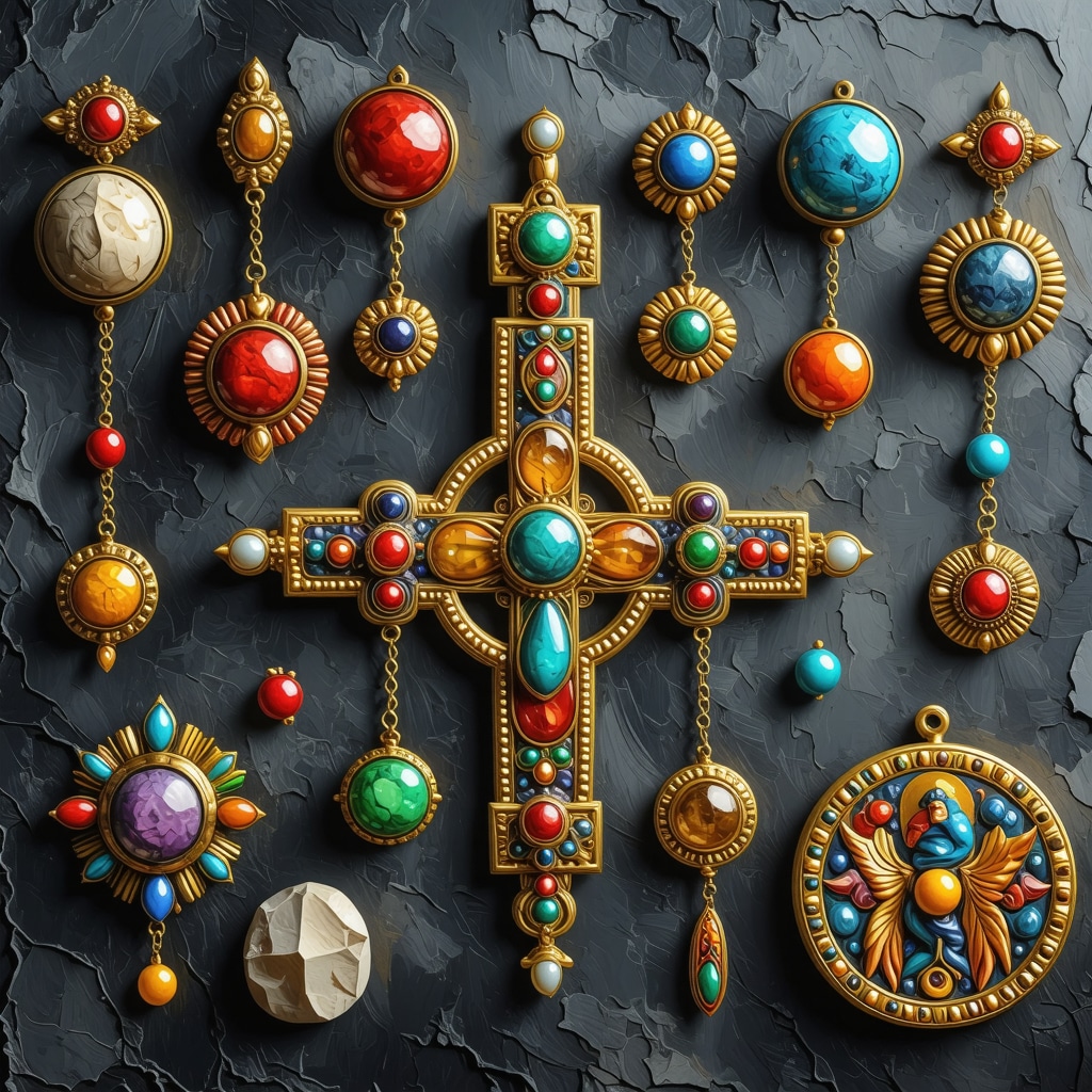 Amuletos y símbolos tradicionales dominicanos en un ritual espiritual