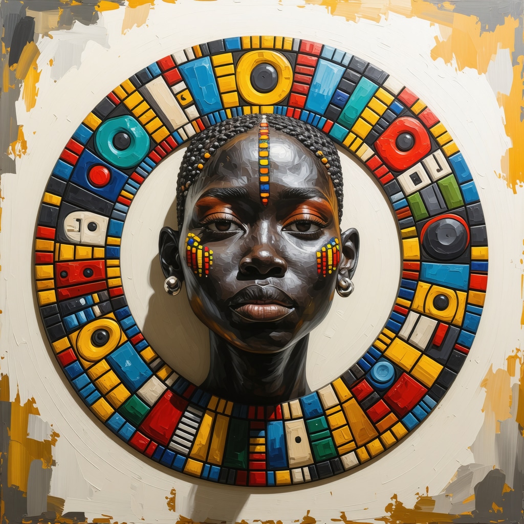 Decorative African symbols representing prosperity and protection