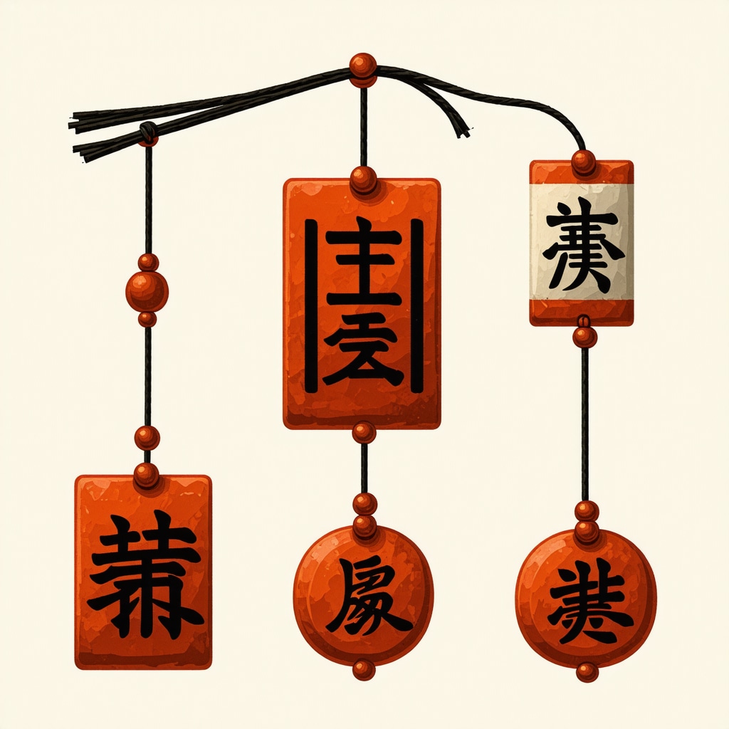 Japanese amulets with symbolic motifs