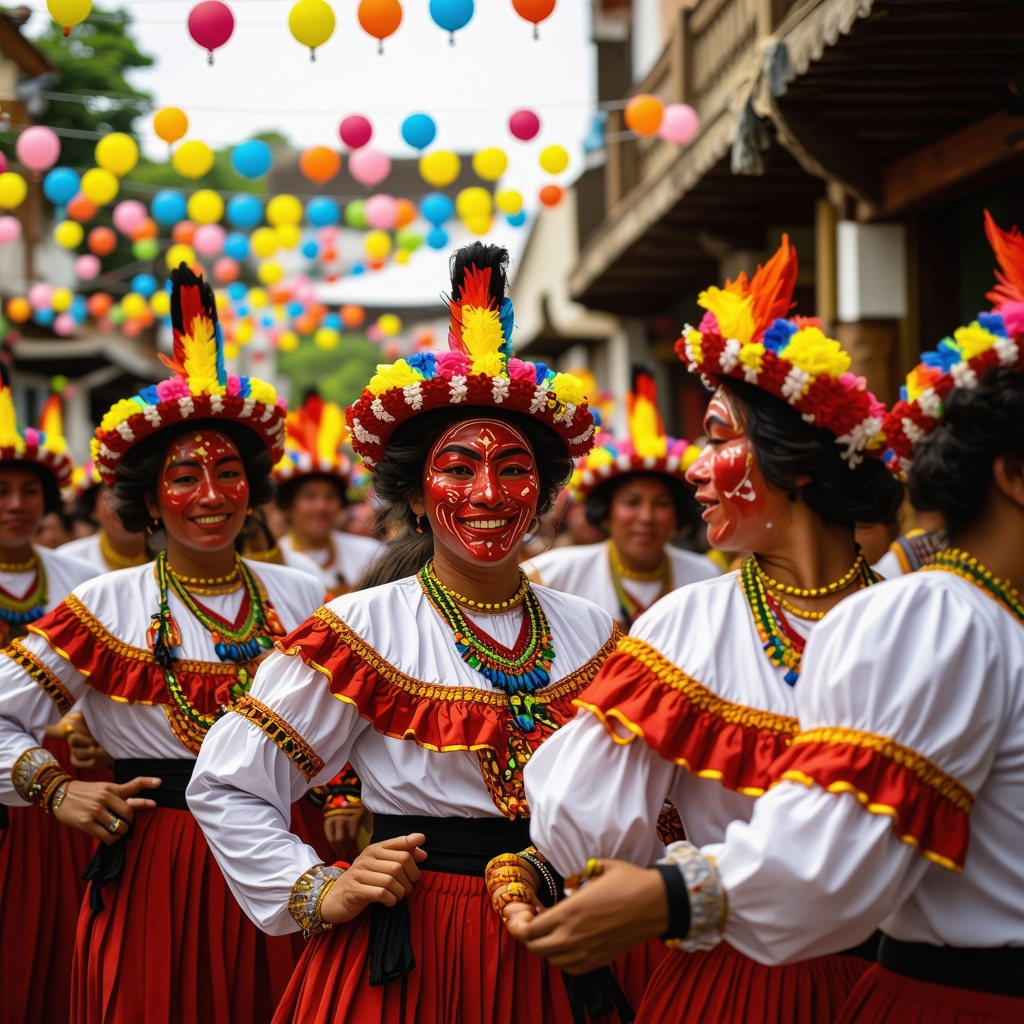 Venezuelan folkloric festival featuring traditional costumes and symbolic rituals