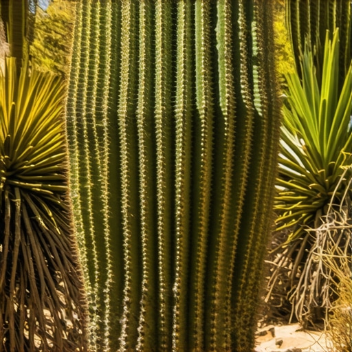 A resilient cactus thriving in a sunny desert landscape, symbolizing protection and strength.