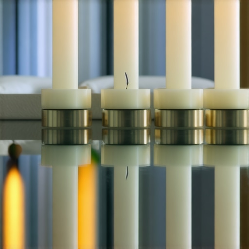 Religious candles and water on a home altar for spiritual protection