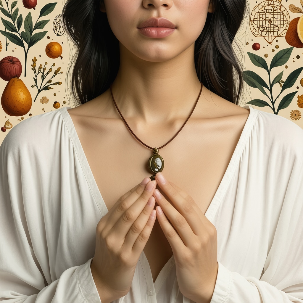 Person holding an amulet, symbolizing protection and belief in its power.