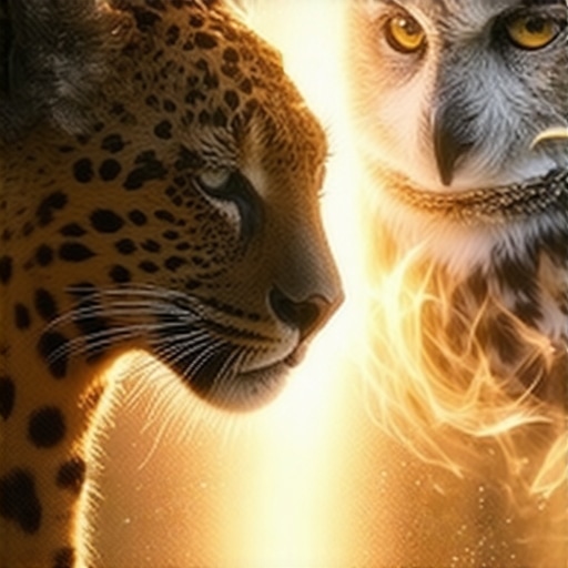 A jaguar and an owl representing strength and wisdom in spiritual practice.