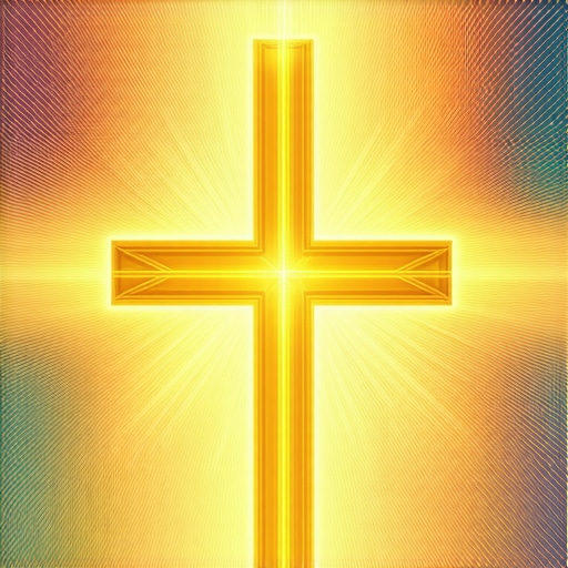 Ilustración de símbolos cristianos místicos y vibrantes que representan la transformación espiritual