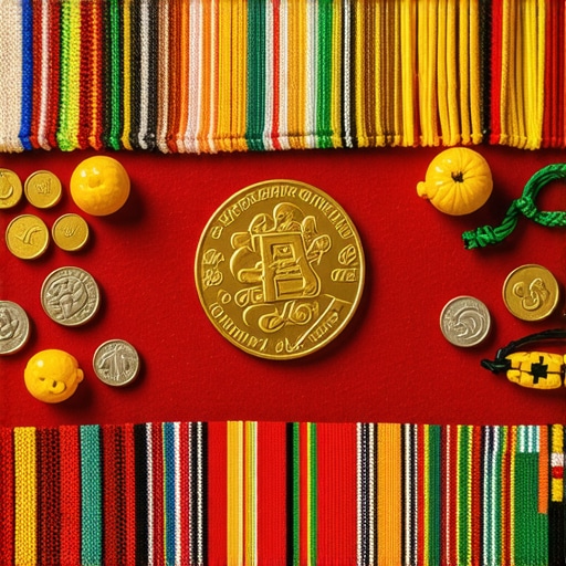 A colorful array of cultural symbols representing prosperity and abundance from various traditions.