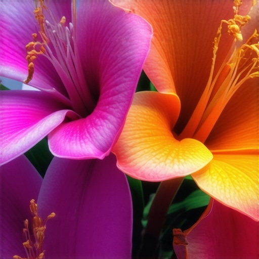 Colorful flowers symbolizing prosperity and good luck in a ritual setting