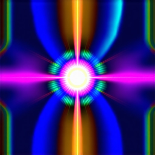 Vivid image of sacred geometric symbols radiating energy