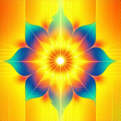 Vibrant illustration of sacred geometric patterns like the flower of life