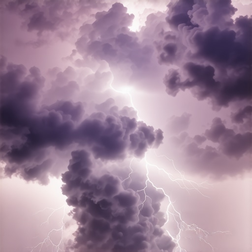 Relámpagos y truenos en un cielo oscuro, simbolizando mensajes espirituales