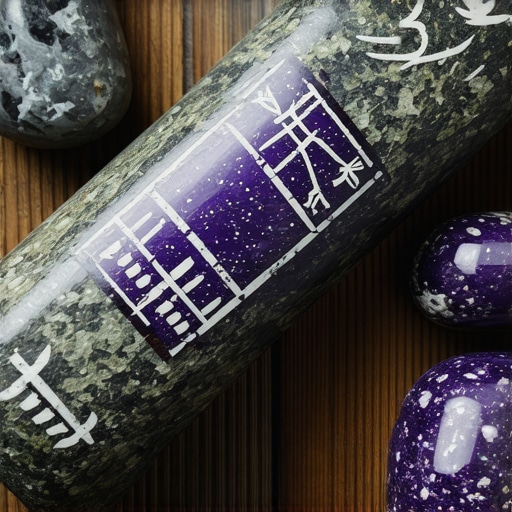 Representación de símbolos antiguos y rituales del folklore escocés con piedras mágicas y símbolos ancestrales