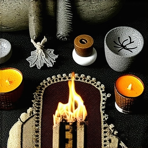 Leyendas Urbanas Colombianas con simbolismos Scene depicting Colombian legends with ritual symbols