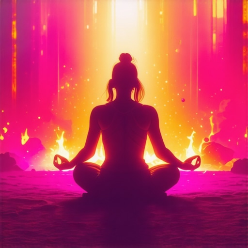 Persona practicando ritual ancestral con herramientas modernas y símbolos espirituales