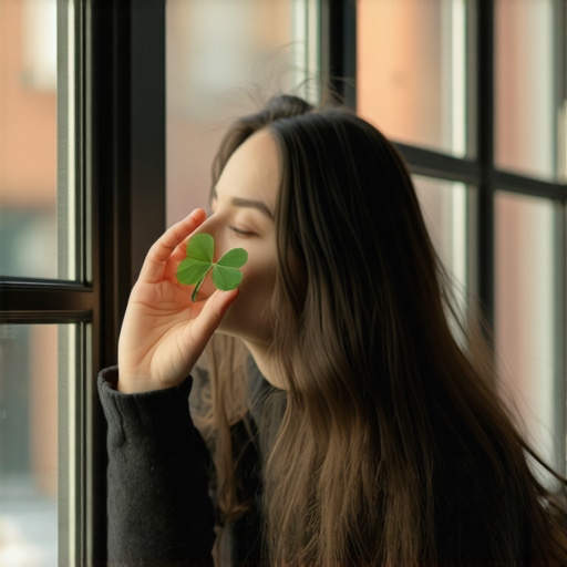 Amuleto de buena suerte en la decoración del hogar. A four-leaf clover and a horseshoe as symbols of good luck in home decor.